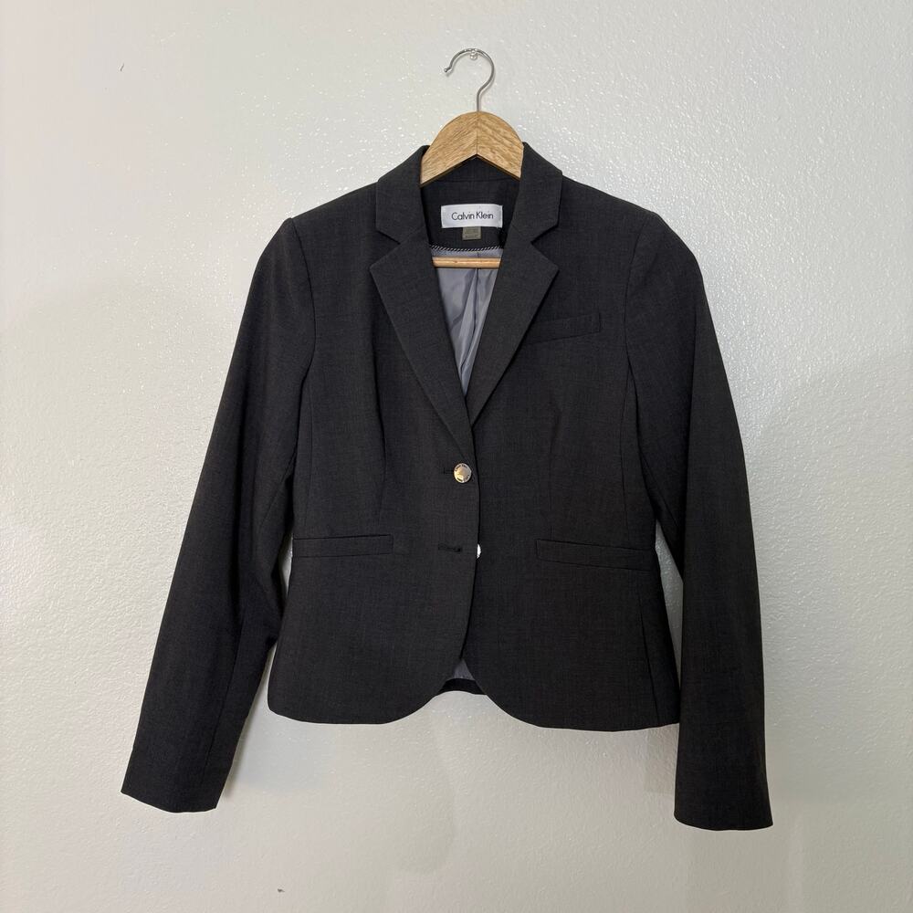 Calvin Klein Charcoal Gray Blazer Corpcore | Size 4P